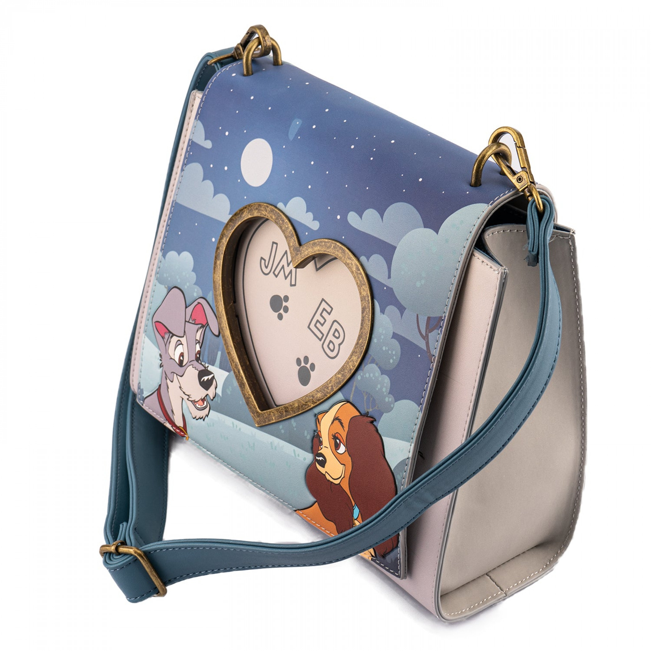 Disney Lady and the Tramp Wet Cement Paw Print Purse By Loungefly